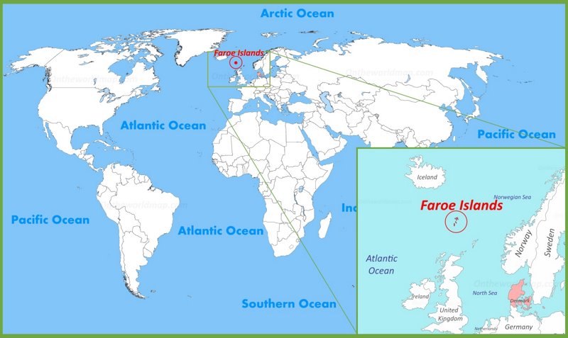 Faroe Islands location on the World Map 
