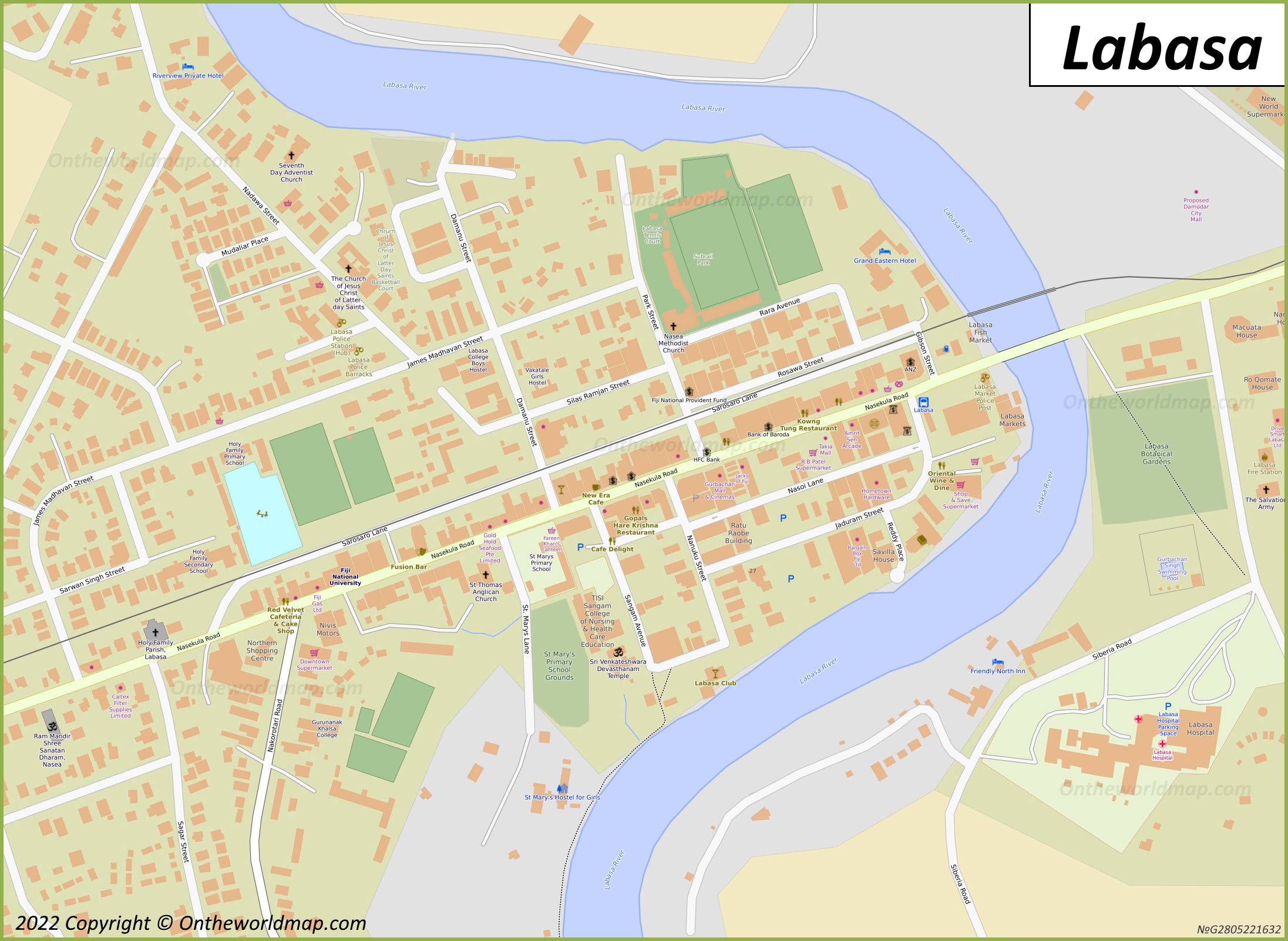 Labasa Town Centre Map