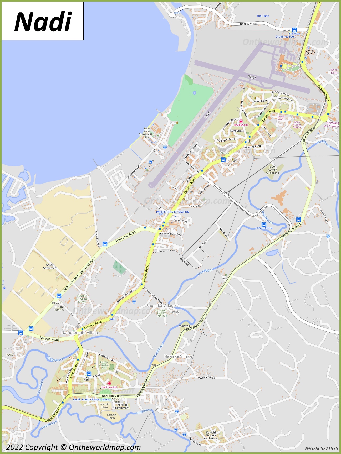 Nadi Map Fiji Detailed Maps Of Nadi Town