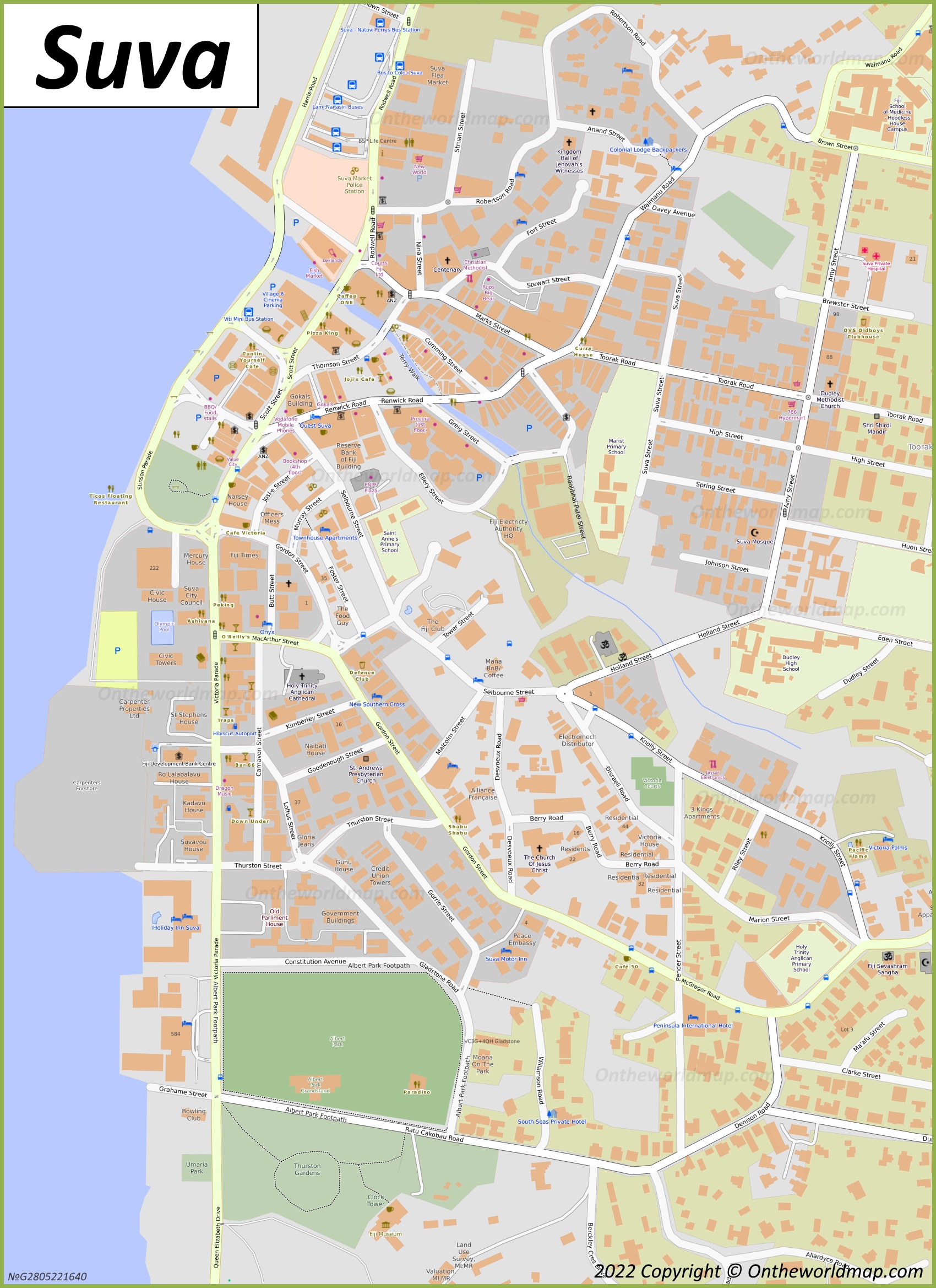 Suva Map Fiji Detailed Maps Of Suva