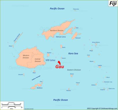 Gau Island Location Map
