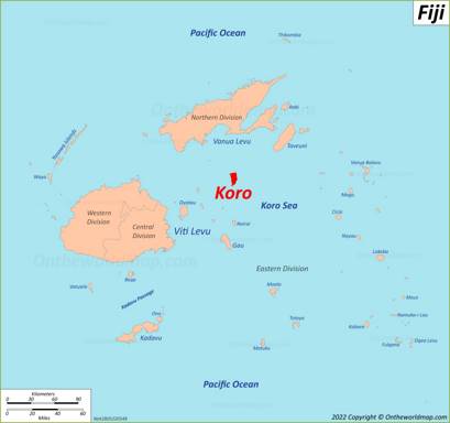 Koro Island Location Map