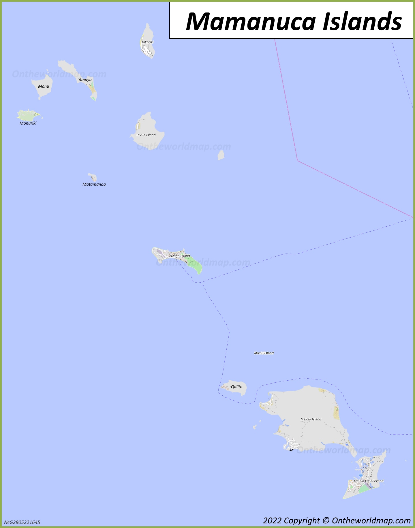Map of Mamanuca Islands