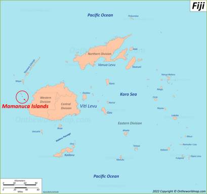 Mamanuca Islands Location Map