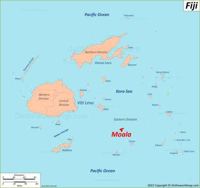 Moala Island Location Map