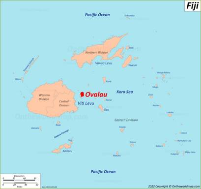 Ovalau Island Location Map