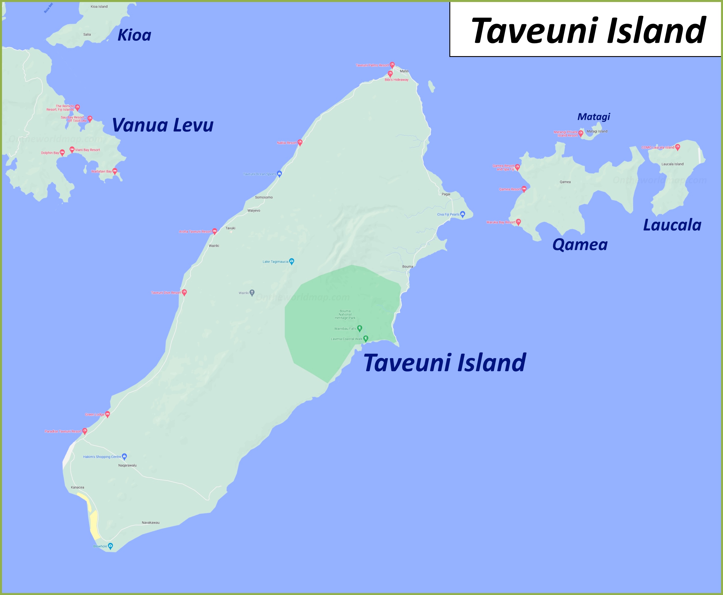 Map of Taveuni Island