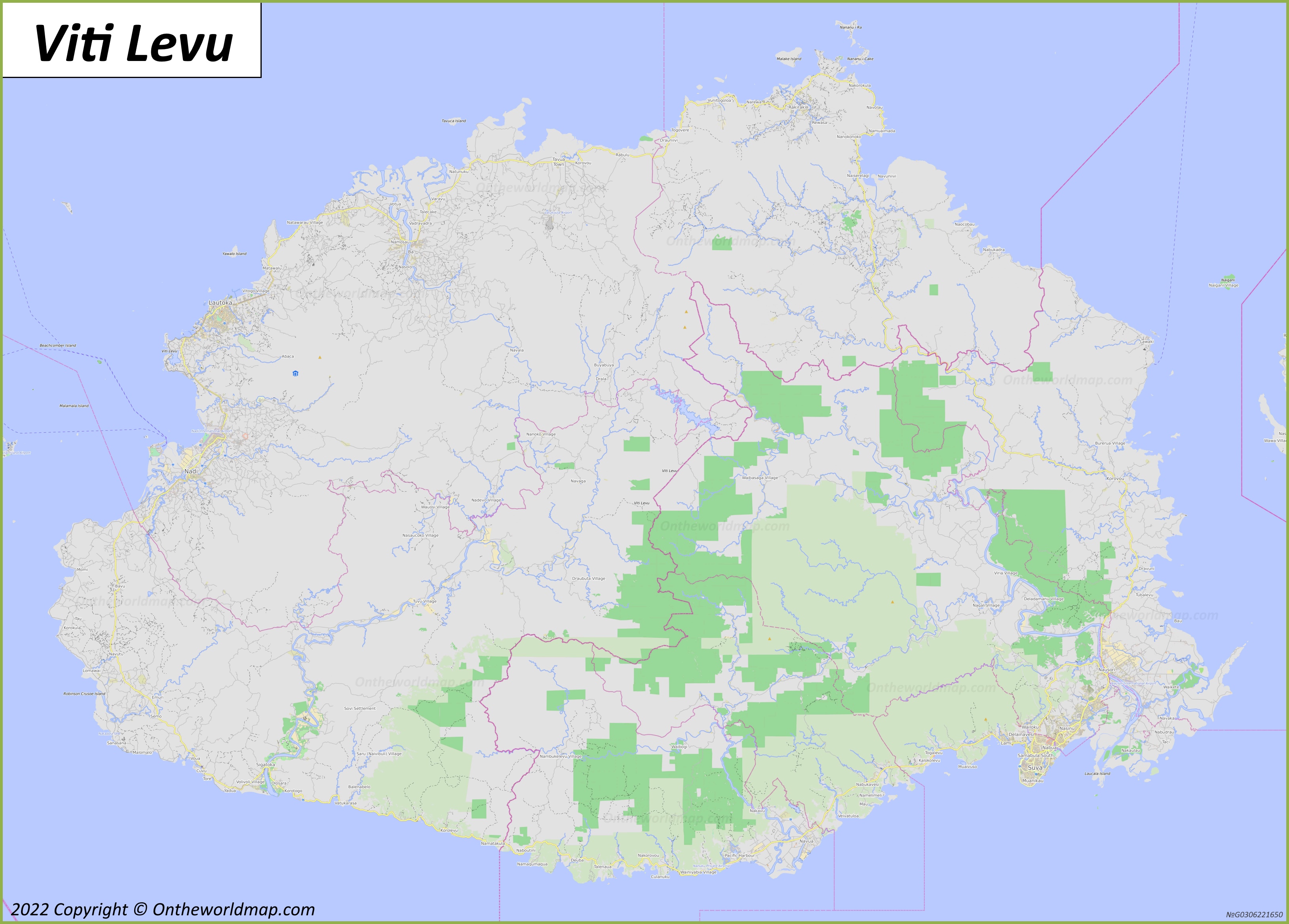 Map of Viti Levu