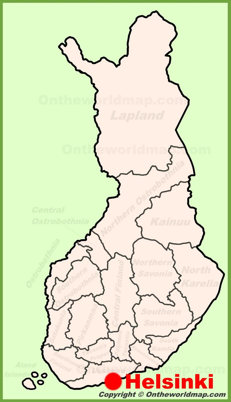 Helsinki location on the Finland Map