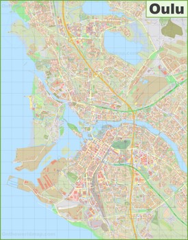 Large detailed map of Oulu
