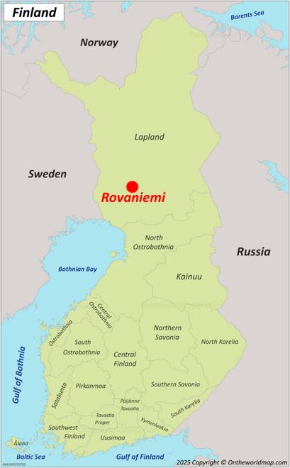 Rovaniemi Location on the Finland Map