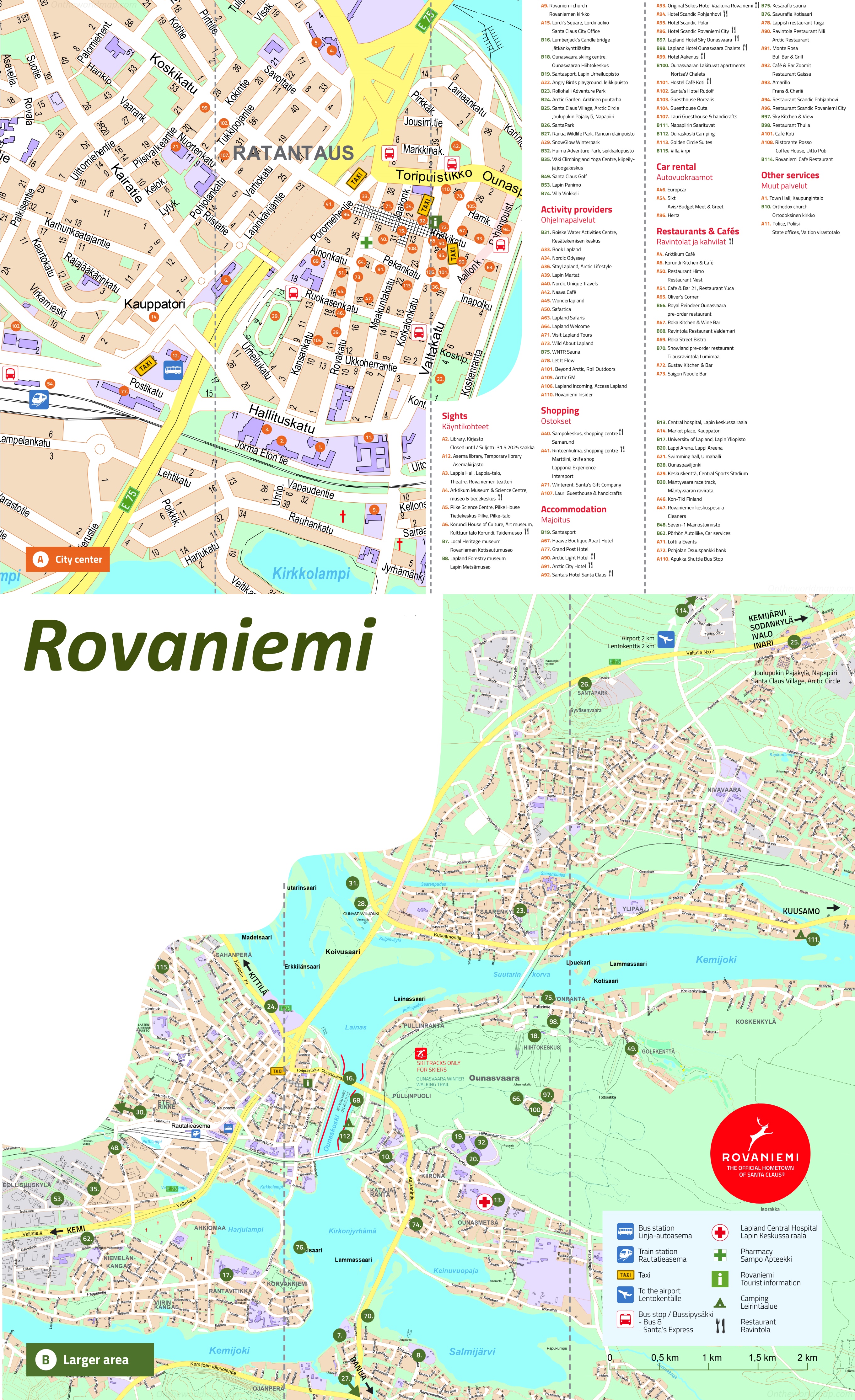 Rovaniemi Tourist Map 60 Photos Guidebookbali