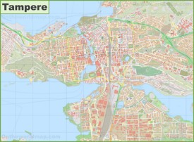 Large detailed map of Tampere