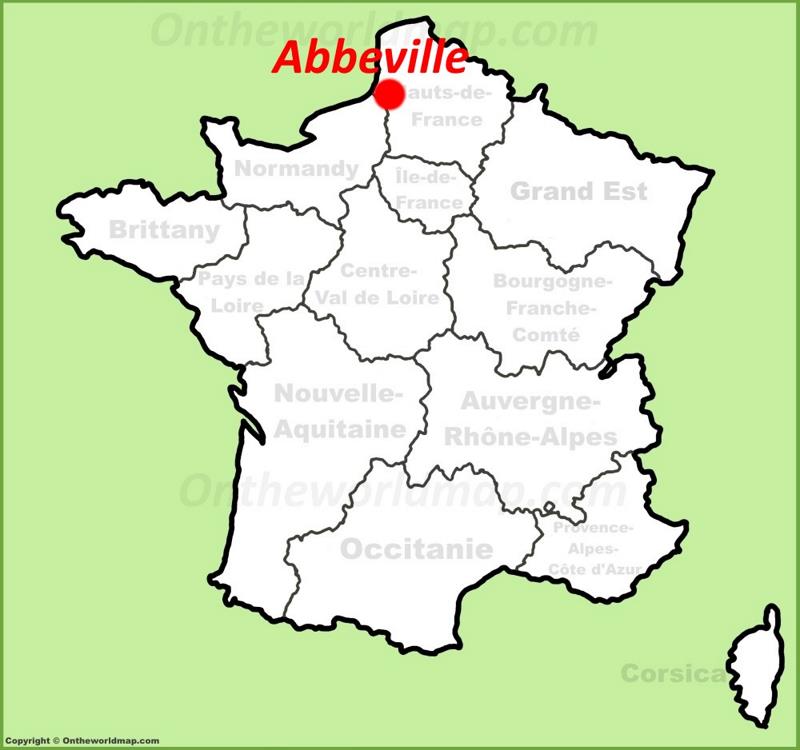 Abbeville location on the France map