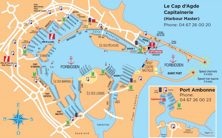 Cap d'Agde port map