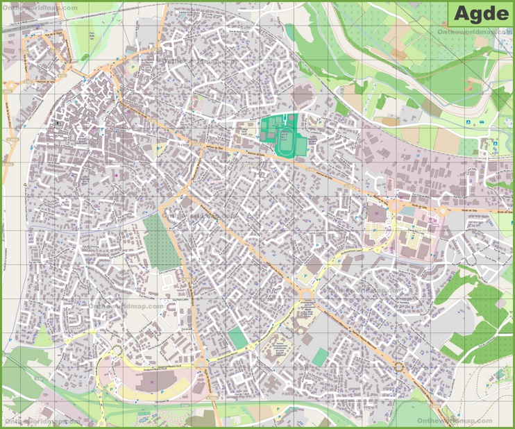 Large detailed map of Agde