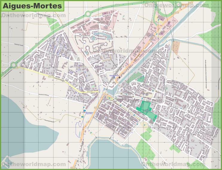 Large detailed map of Aigues-Mortes