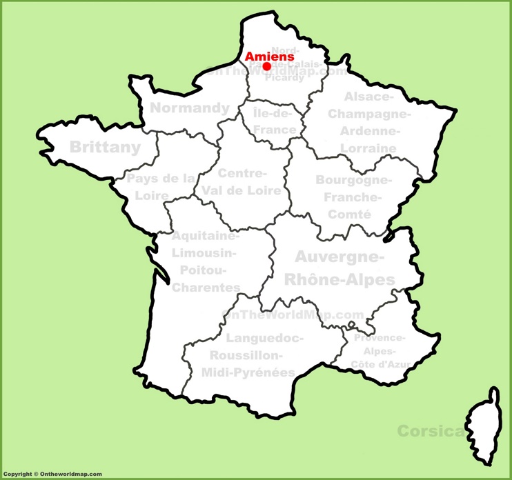 Amiens location on the France map
