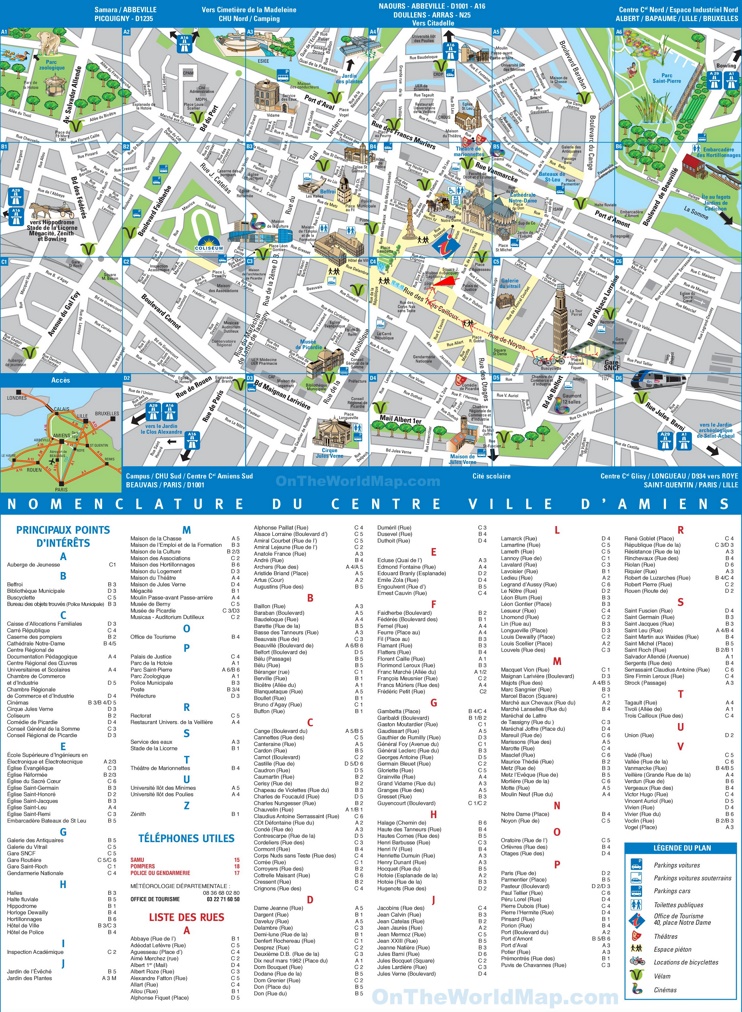 Amiens tourist map