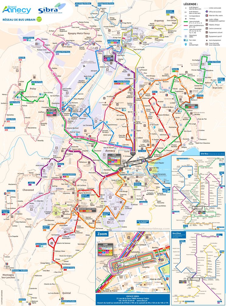 Annecy bus map