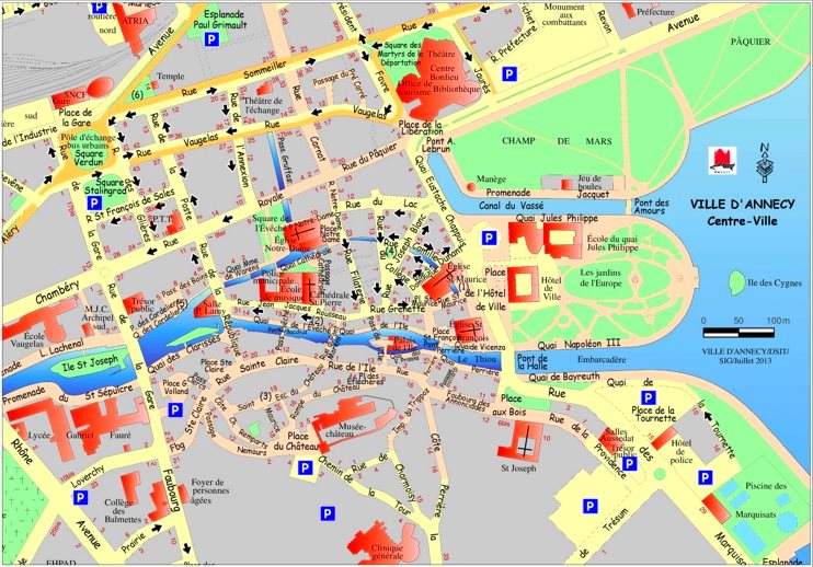 Annecy city center map