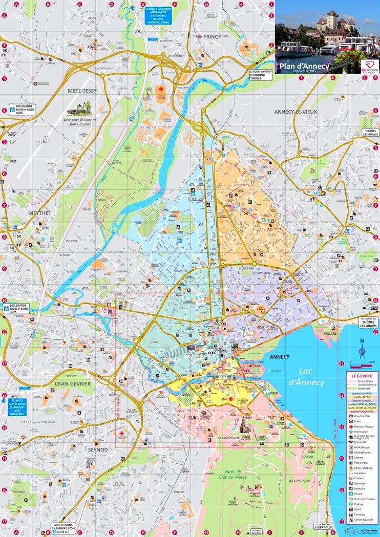 Annecy tourist attractions map