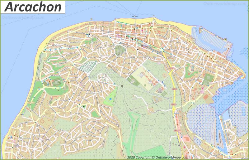 Detailed Map of Arcachon