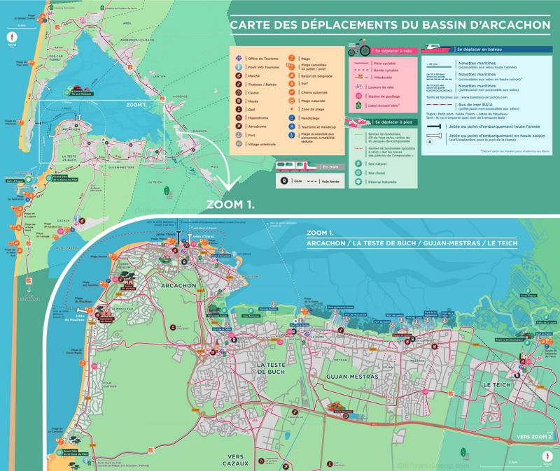 Tourist Map of Surroundings of Arcachon