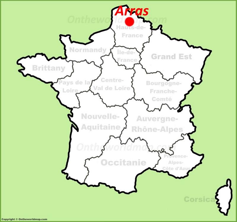 Arras location on the France map