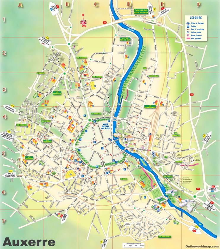 Auxerre Tourist Map