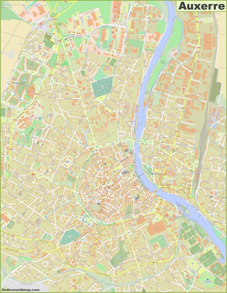Detailed Map of Auxerre
