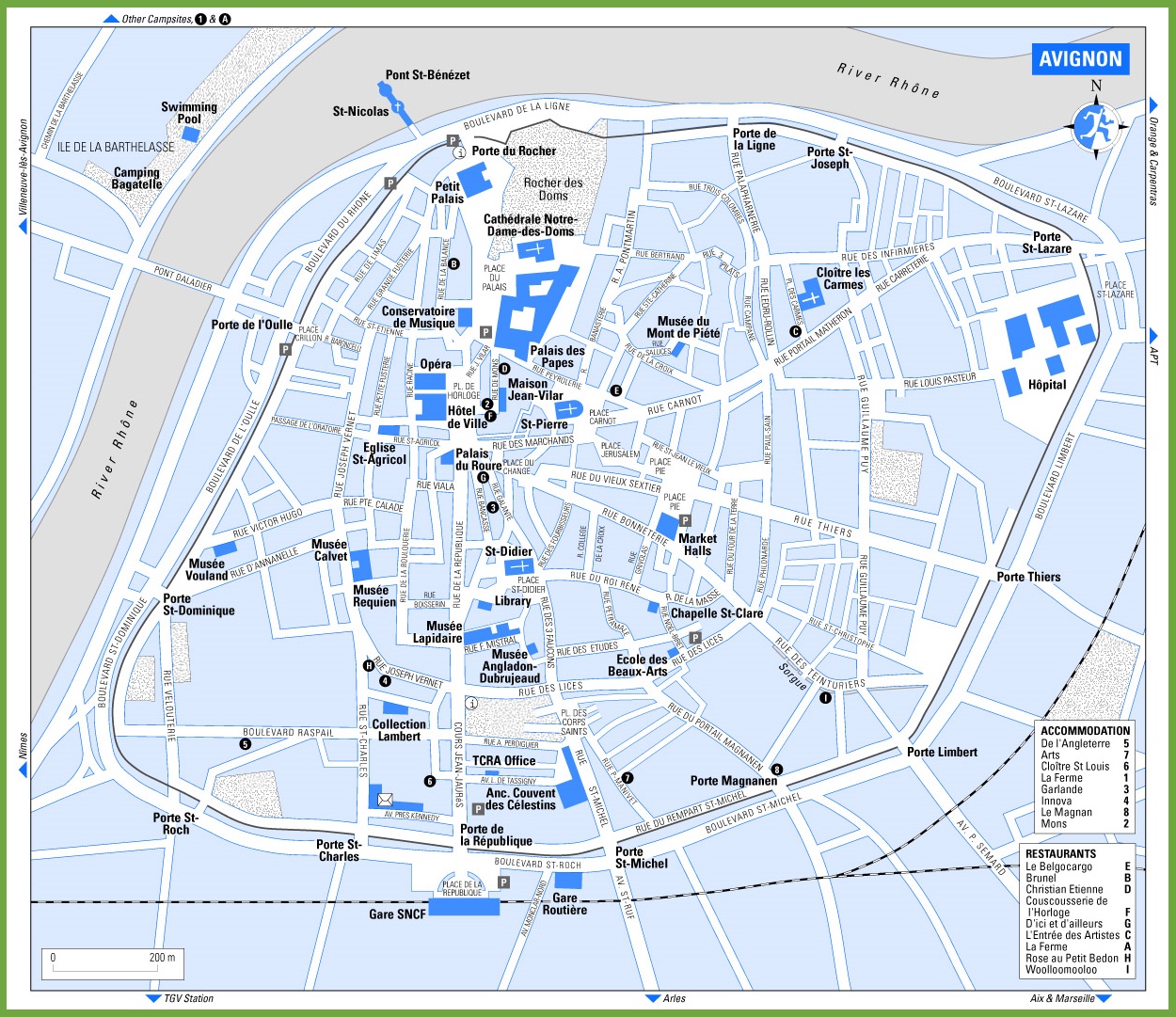 Avignon Travel Map 