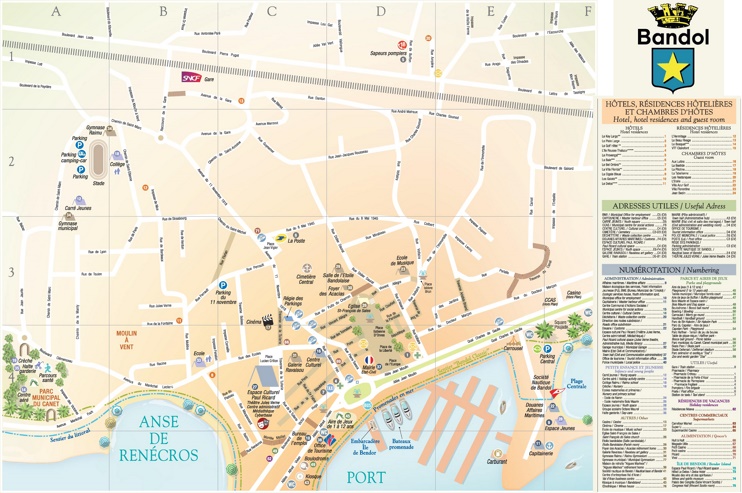 Bandol city center map