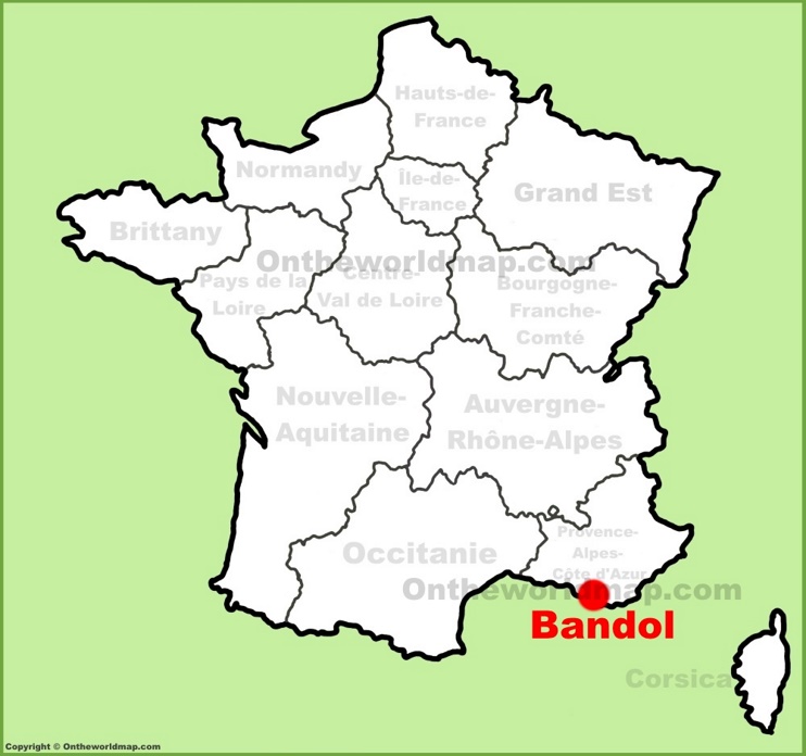 Bandol location on the France map