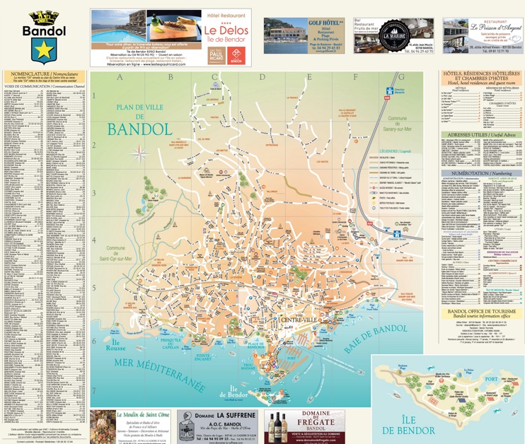 Bandol tourist map