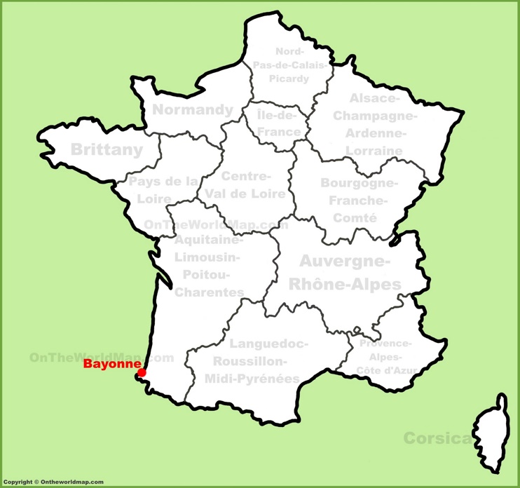 Bayonne location on the France map