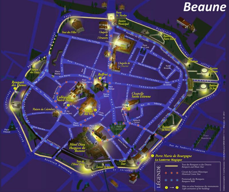 Beaune Night Map