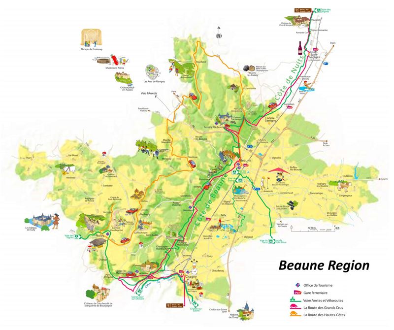 Beaune Region Tourist Map