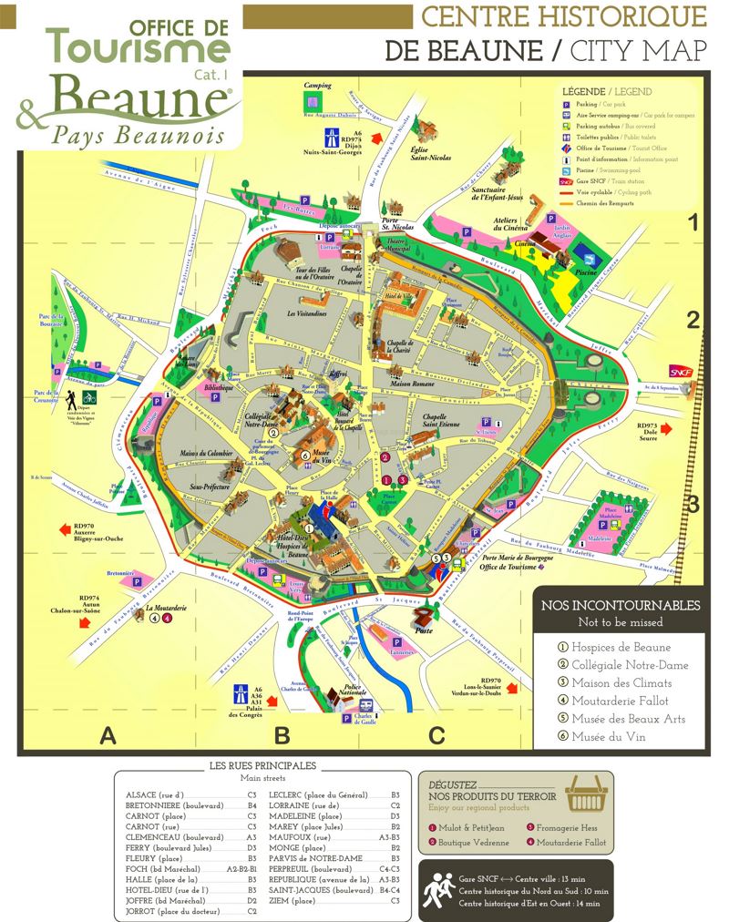 Beaune Tourist Map