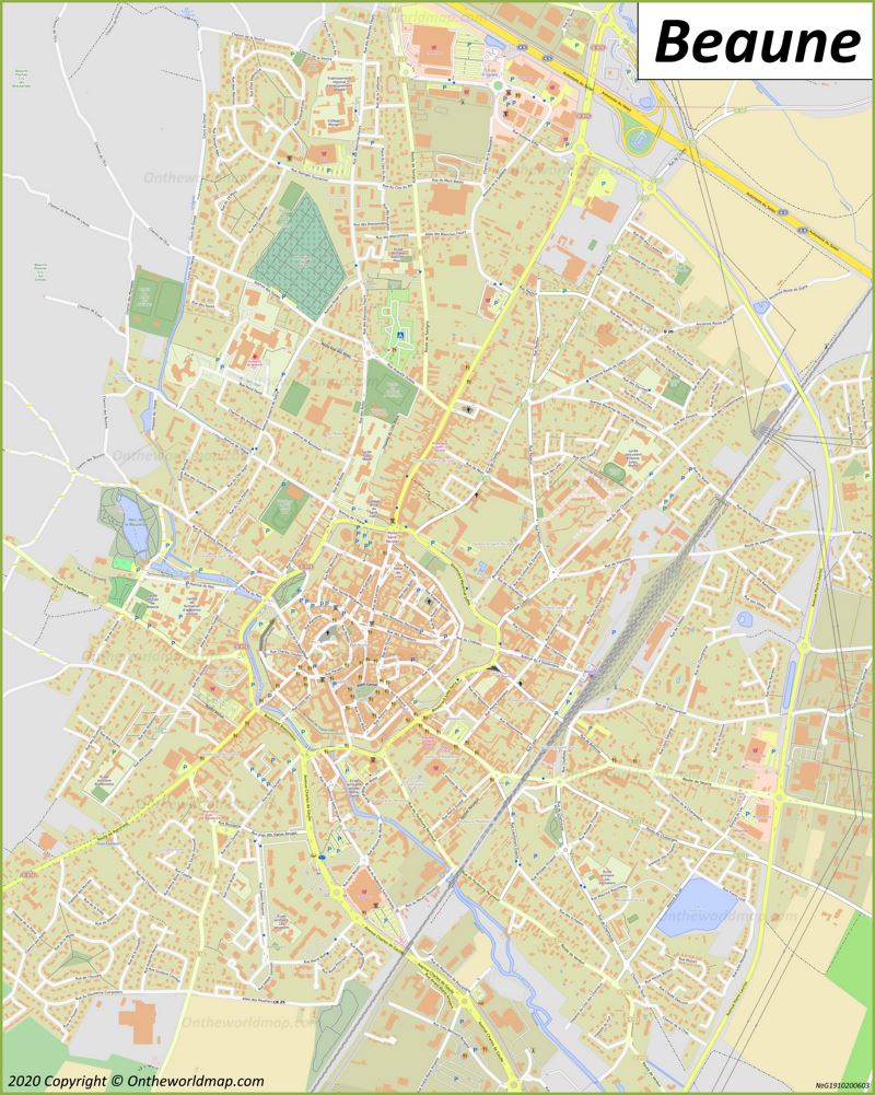 Detailed Map of Beaune
