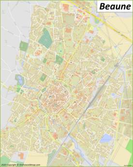 Detailed Map of Beaune