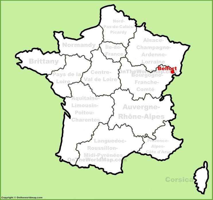 Belfort location on the France map