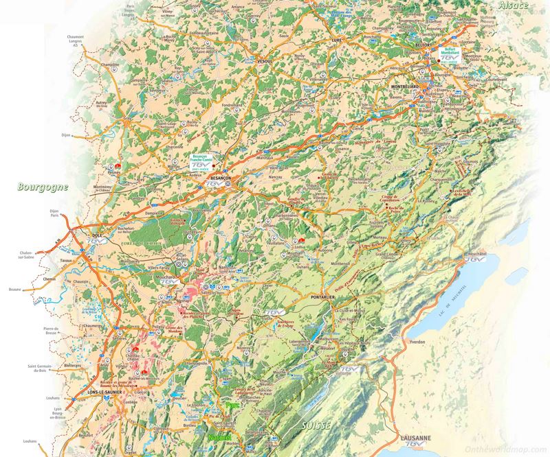 Besançon Area Tourist Map