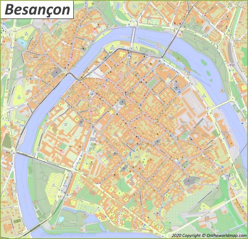 Besançon City Center Map