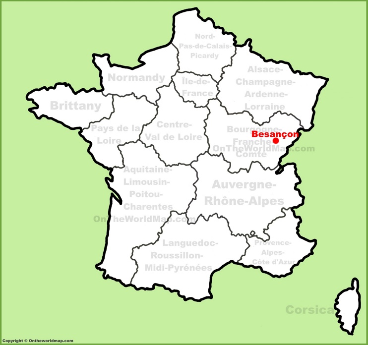 Besançon location on the France map