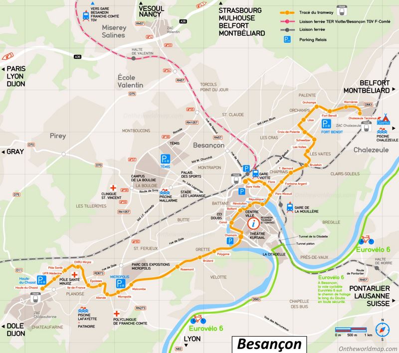 Besançon Tram Map