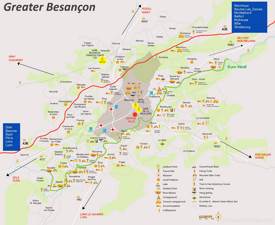 Greater Besançon Tourist Map