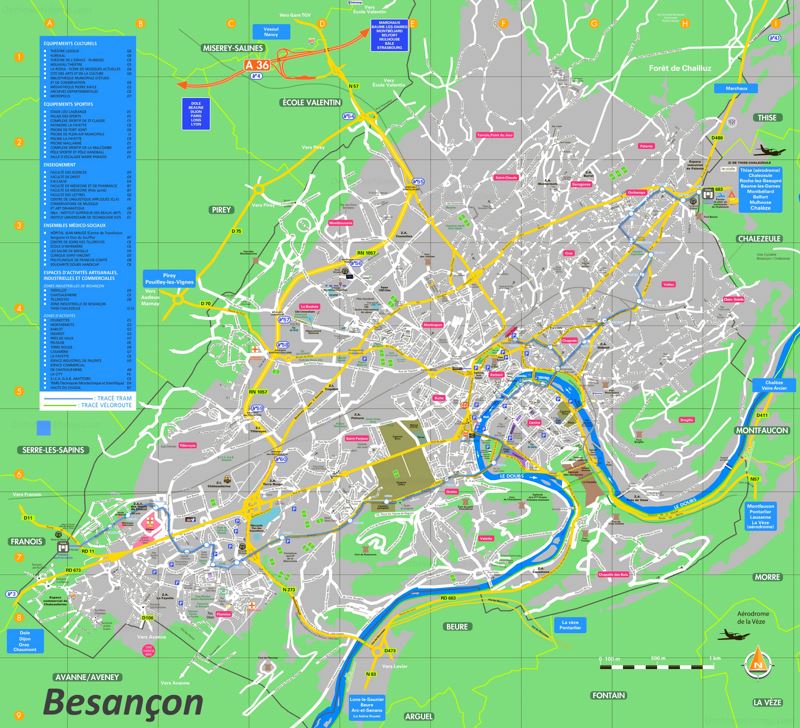Carte France Besancon D partement De Besan on VOQCVF