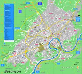 Tourist Map of Besancon With Sightseeing