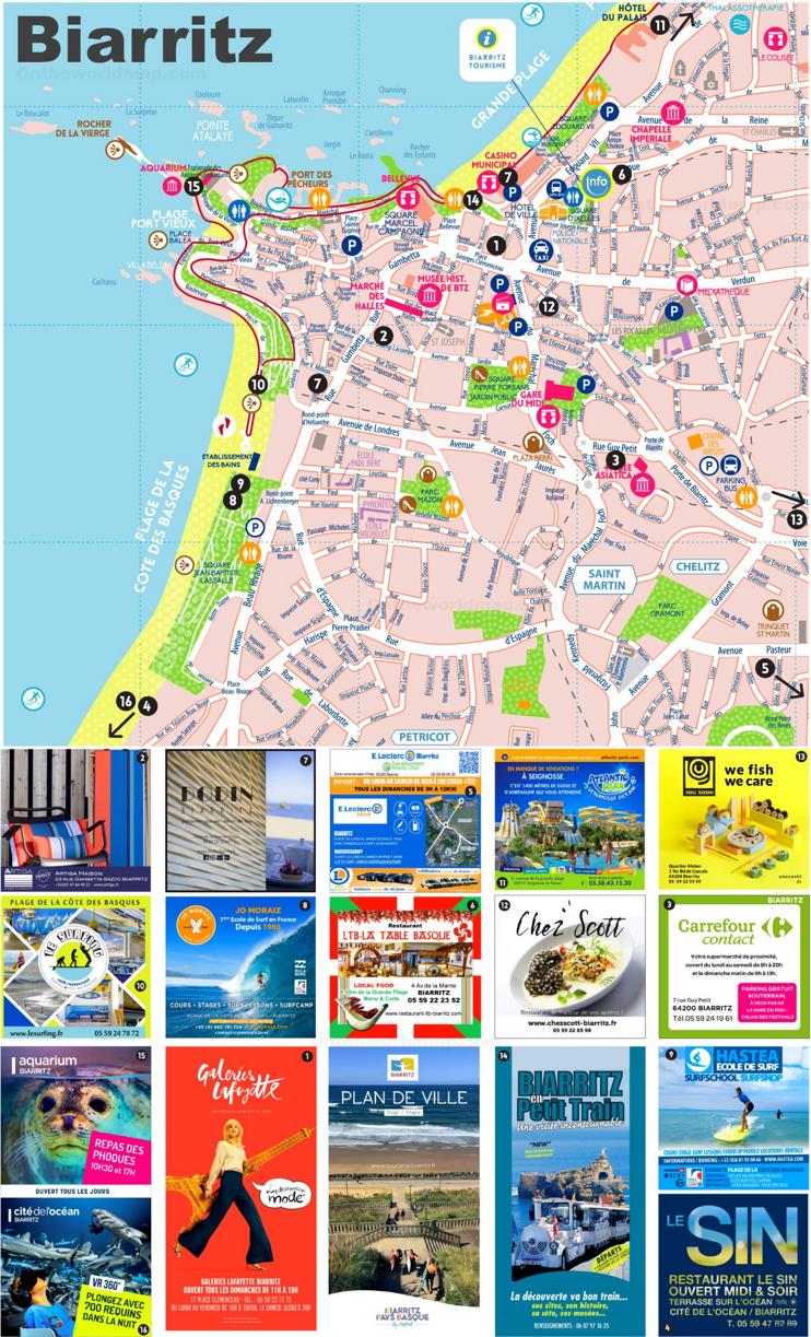 Tourist Map of Biarritz City Centre